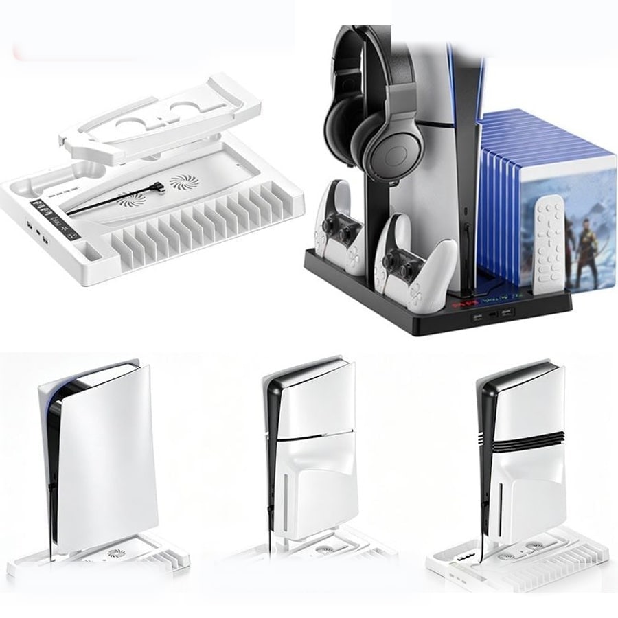 PS5 All-in-One Cooling Stand with Charging & Storage