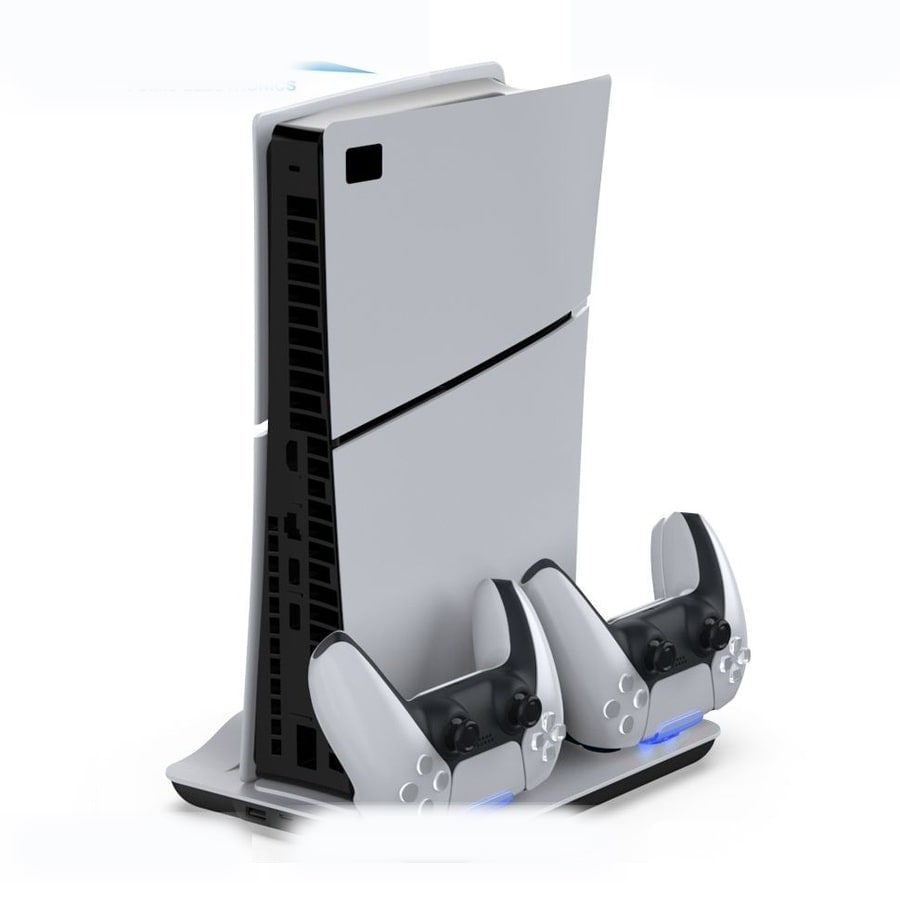 PS5 Cooling Stand with Blue Light Controller Charging Dock sanitized image 3